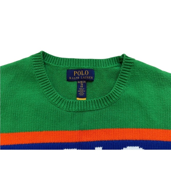 Polo by Ralph Lauren Colorful Crewneck Cotton Sweater Boys Sz 18-20 TG/EG - Picture 4 of 7